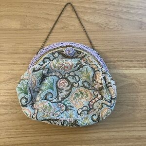 Vintage Beaded Clutch with Chain Strap